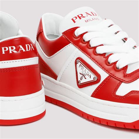 red and white prada sneakers|red high top prada.